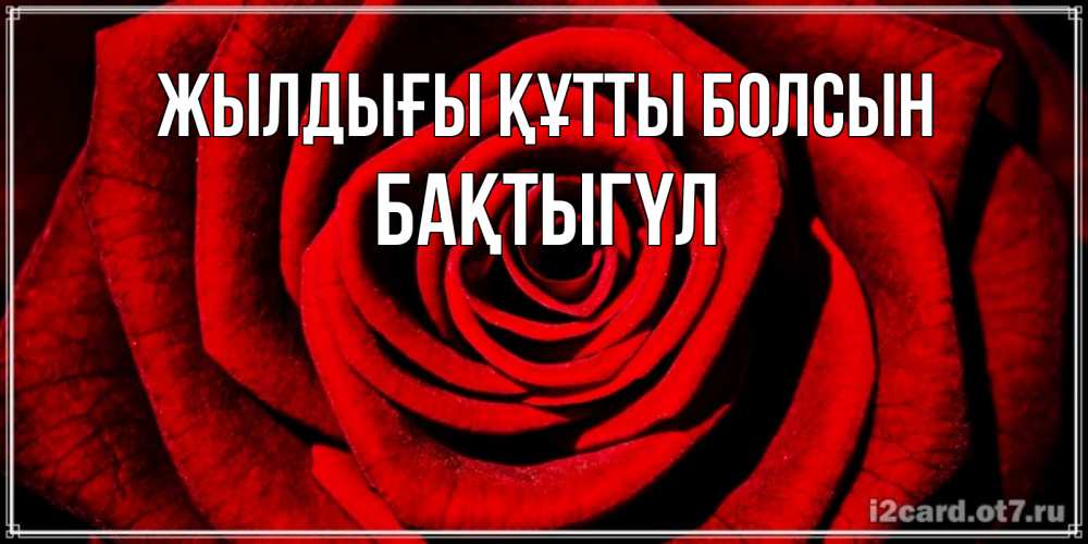 Күн сайын ашық хат с именем, БАҚТЫГҮЛ Жылдығы құтты болсын алая роза Онлайн тегін жүктеп алу тілектері бар керемет карта 