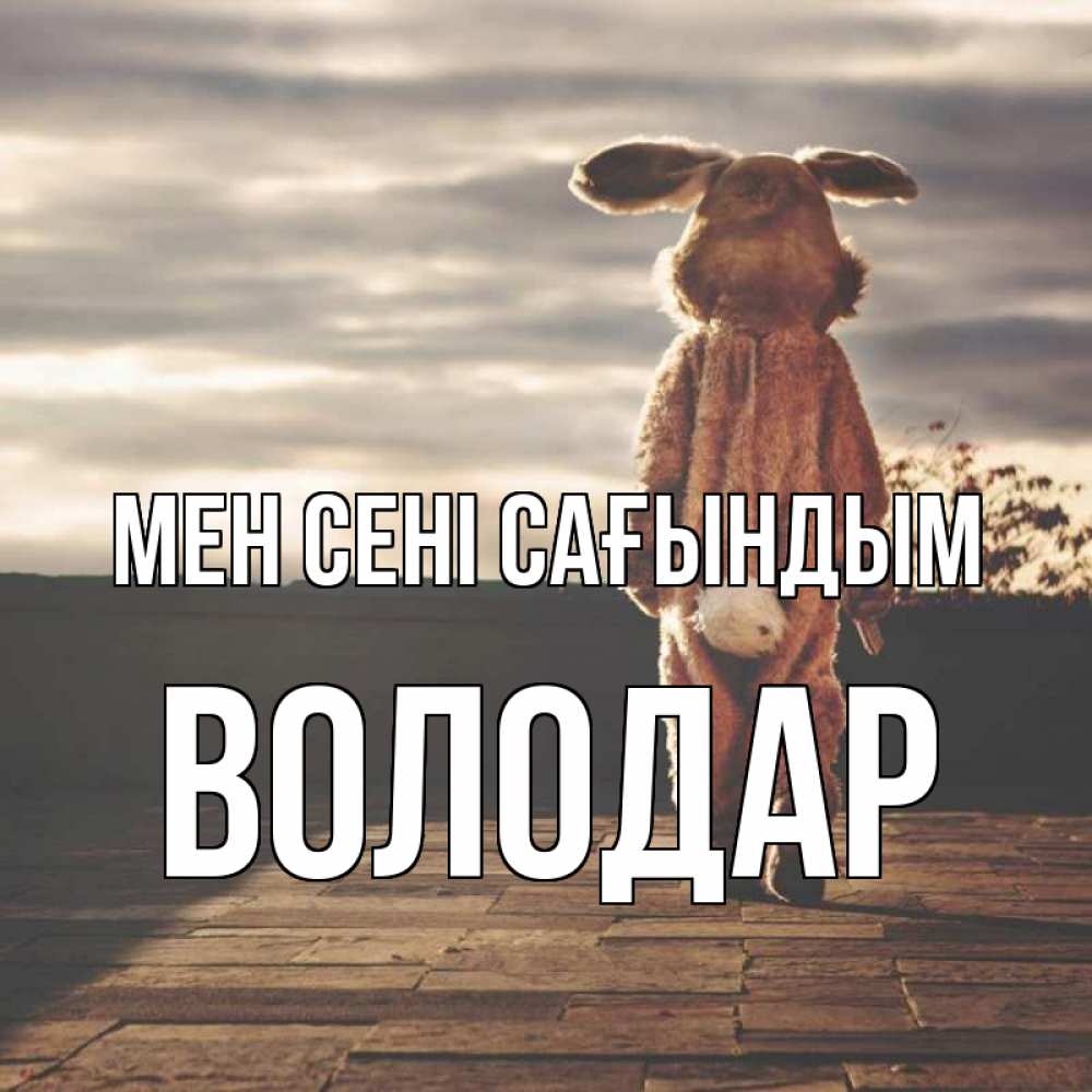 Күн сайын ашық хат с именем, Володар Мен сені сағындым даже в костюме зайца Онлайн тегін жүктеп алу тілектері бар керемет карта 