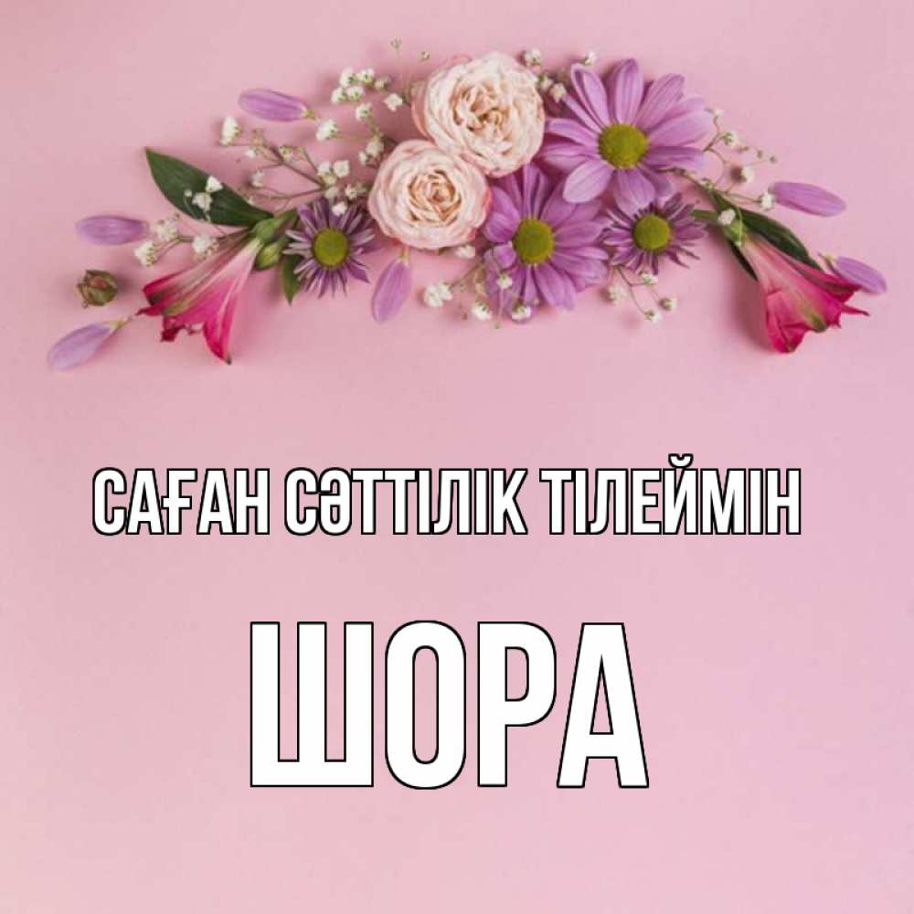 Күн сайын ашық хат с именем, ШОРА Саған сәттілік тілеймін розовый фон Онлайн тегін жүктеп алу тілектері бар керемет карта 