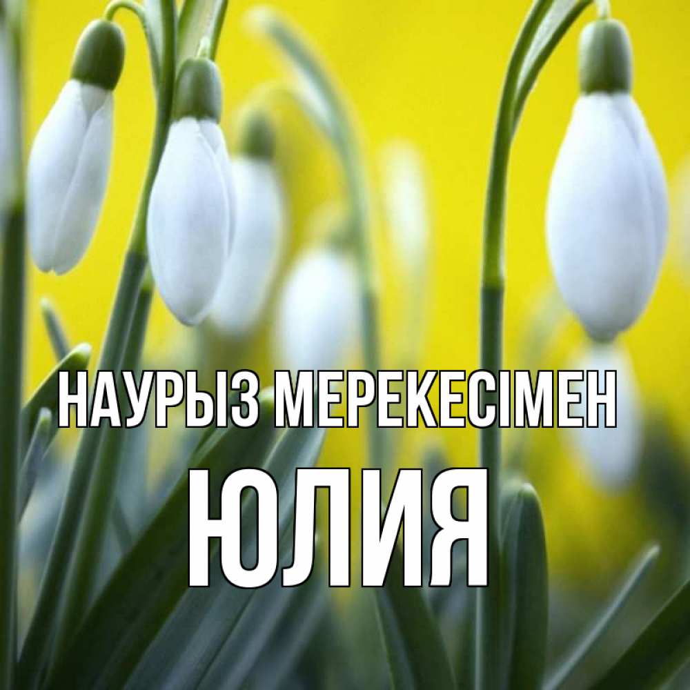 Күн сайын ашық хат с именем, Юлия Наурыз мерекесімен весенние цветы Онлайн тегін жүктеп алу тілектері бар керемет карта 