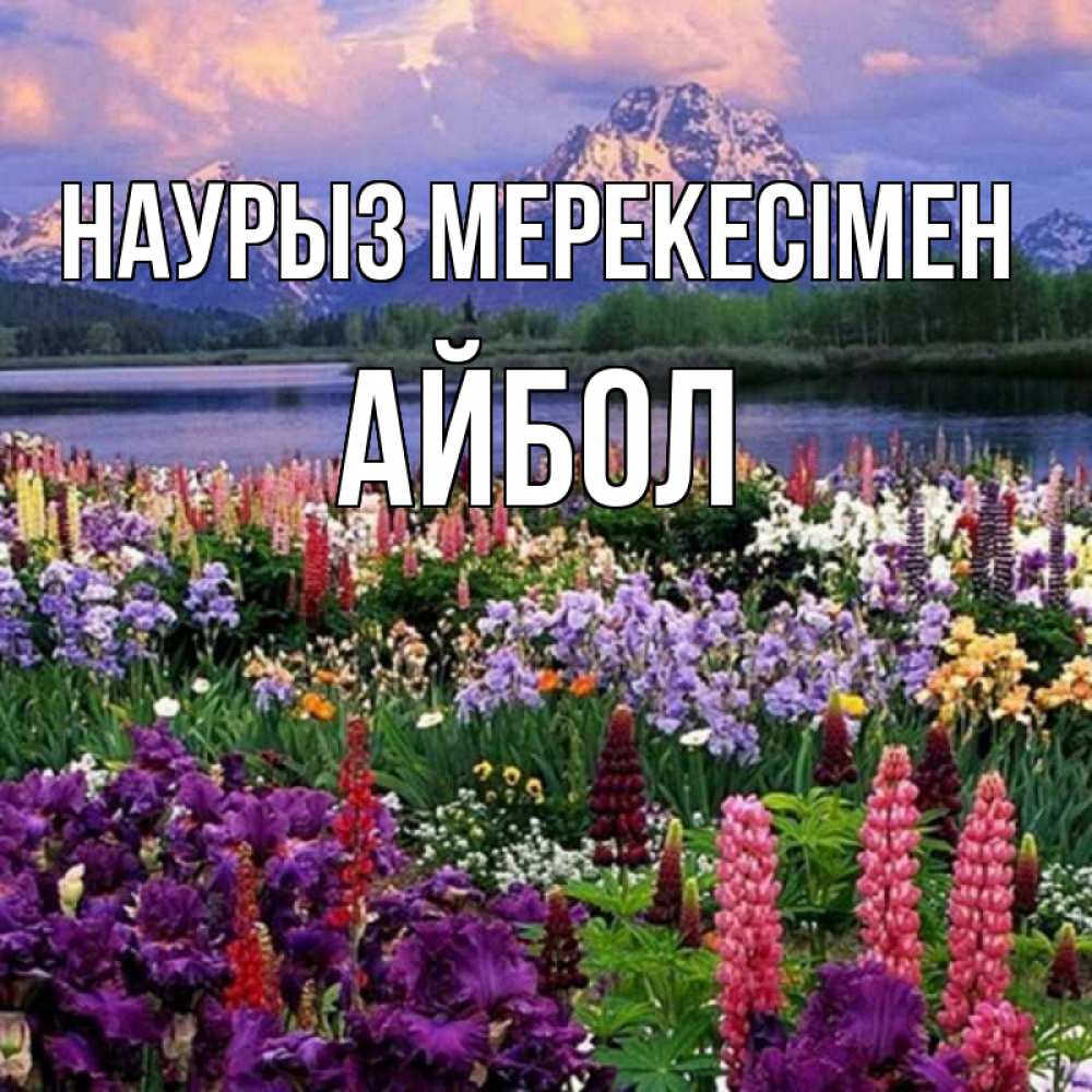 Күн сайын ашық хат с именем, Айбол Наурыз мерекесімен праздник весны наурыз Онлайн тегін жүктеп алу тілектері бар керемет карта 