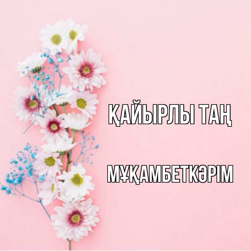 Күн сайын ашық хат с именем, Мұқамбеткәрім Қайырлы таң цветы с подписью Онлайн тегін жүктеп алу тілектері бар керемет карта 