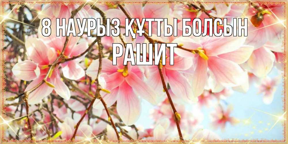 Күн сайын ашық хат с именем, РАШИТ 8 наурыз құтты болсын цветы деревьев на 8 марта Онлайн тегін жүктеп алу тілектері бар керемет карта 