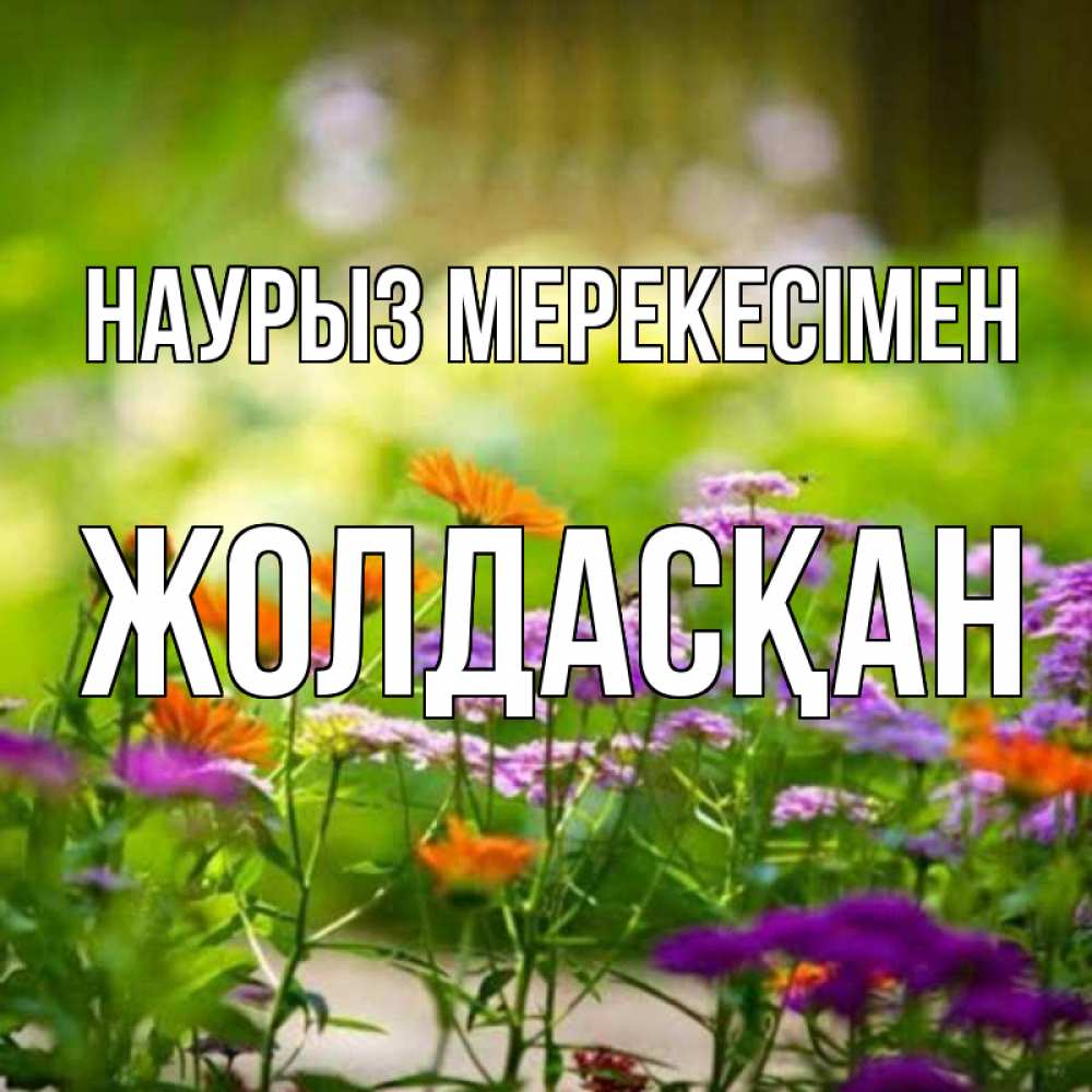 Күн сайын ашық хат с именем, Жолдасқан Наурыз мерекесімен цветы Онлайн тегін жүктеп алу тілектері бар керемет карта 