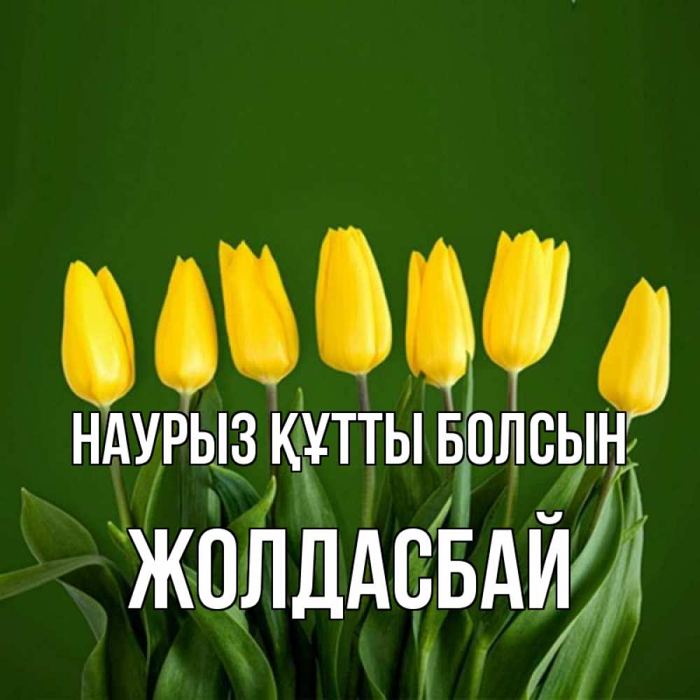Күн сайын ашық хат с именем, Жолдасбай Наурыз құтты болсын желтого цвета 3 Онлайн тегін жүктеп алу тілектері бар керемет карта 