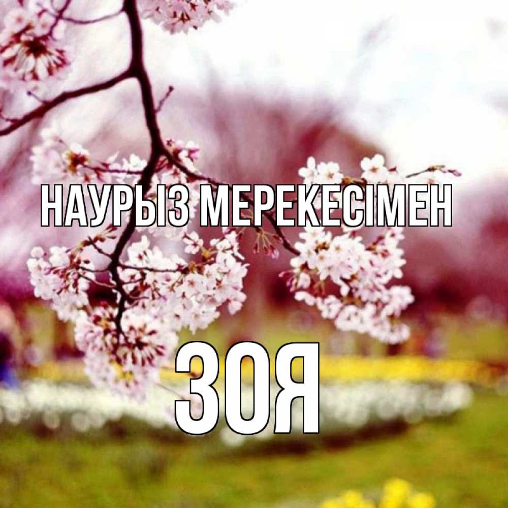 Күн сайын ашық хат с именем, Зоя Наурыз мерекесімен яблоня Онлайн тегін жүктеп алу тілектері бар керемет карта 