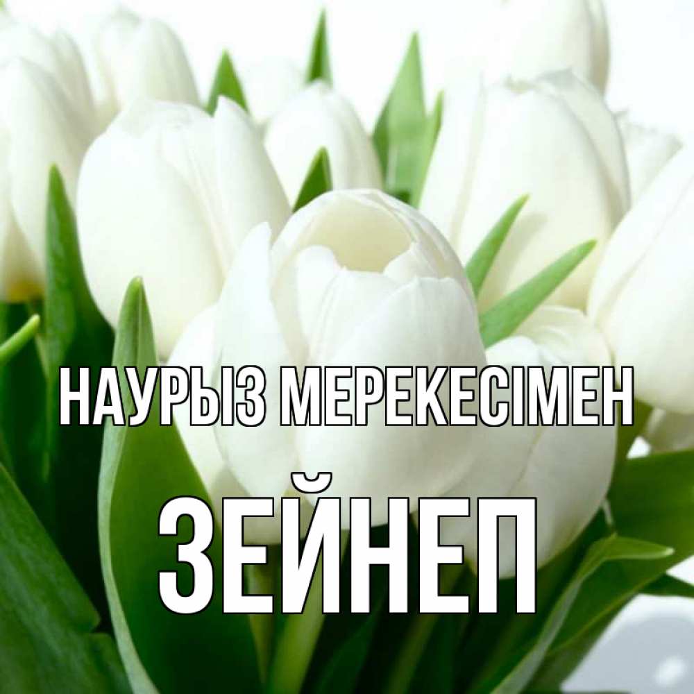Күн сайын ашық хат с именем, ЗЕЙНЕП Наурыз мерекесімен цветы Онлайн тегін жүктеп алу тілектері бар керемет карта 