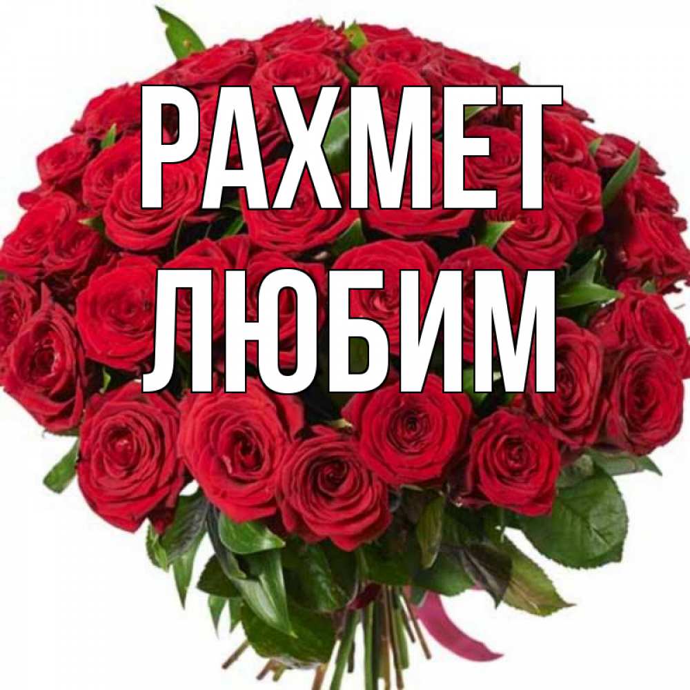 Күн сайын ашық хат с именем, Любим рахмет букет красных роз Онлайн тегін жүктеп алу тілектері бар керемет карта 