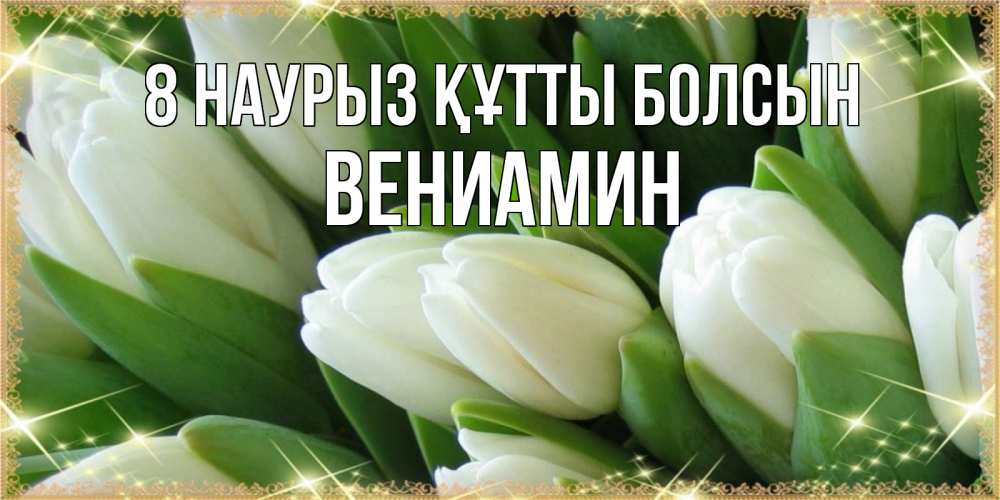 Күн сайын ашық хат с именем, Вениамин 8 наурыз құтты болсын поздравляем с 8 марта Онлайн тегін жүктеп алу тілектері бар керемет карта 