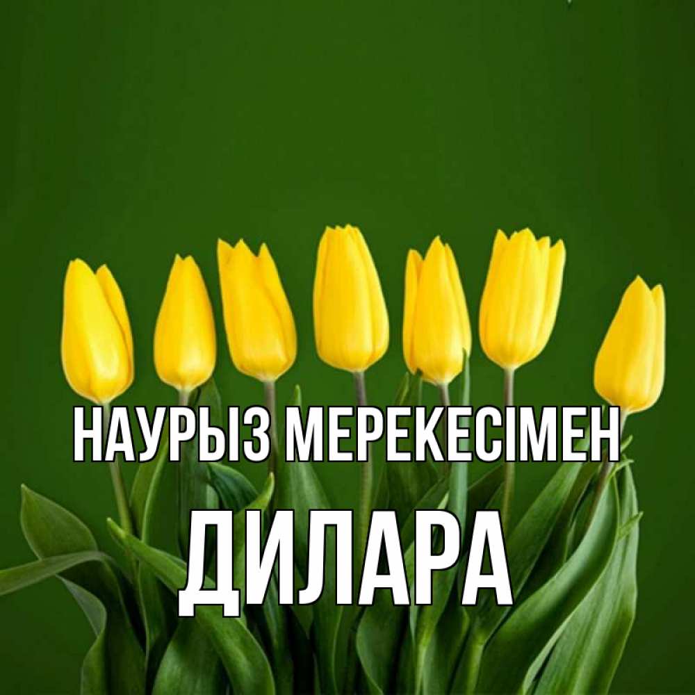 Күн сайын ашық хат с именем, Дилара Наурыз мерекесімен желтого цвета 3 Онлайн тегін жүктеп алу тілектері бар керемет карта 