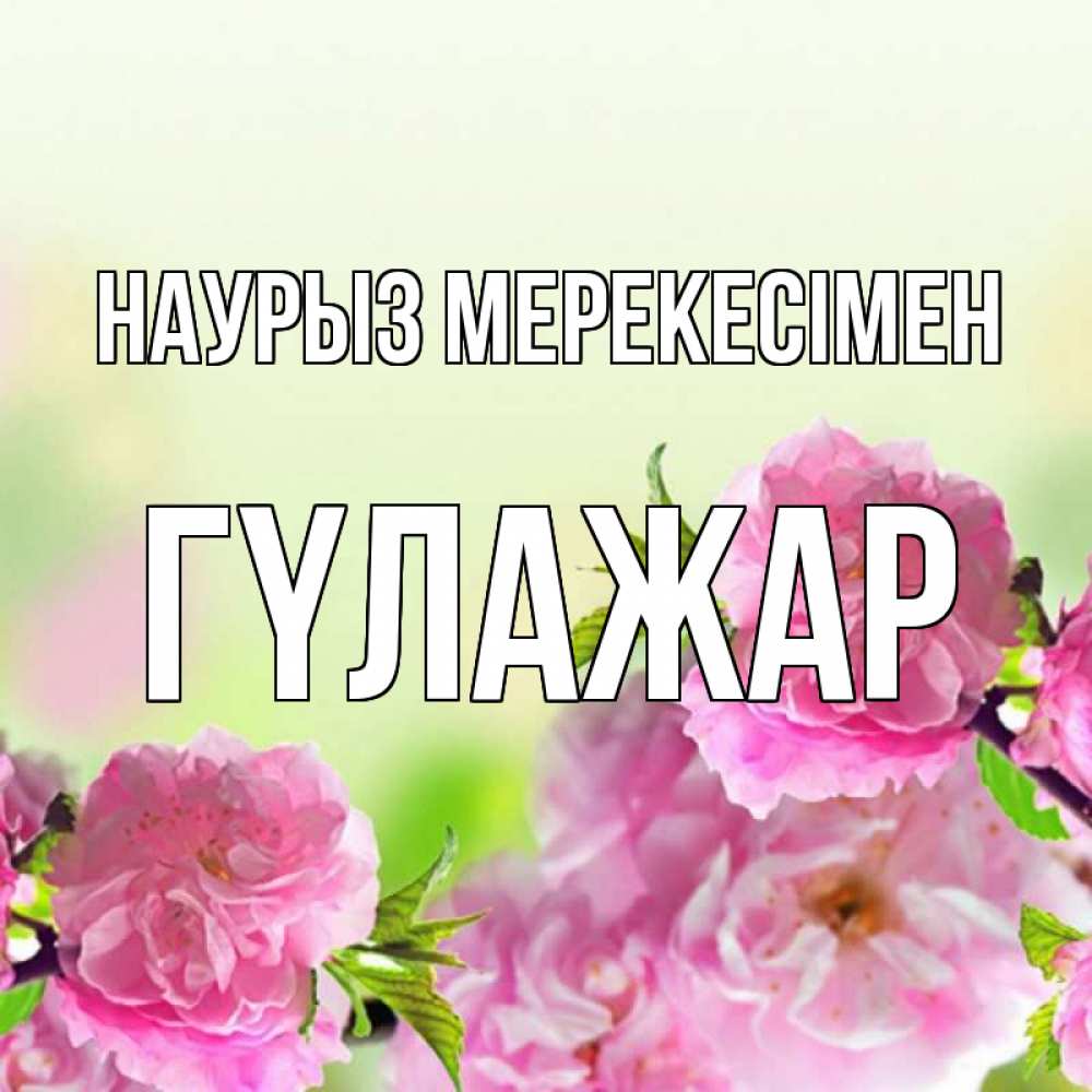 Күн сайын ашық хат с именем, ГҮЛАЖАР Наурыз мерекесімен цветы Онлайн тегін жүктеп алу тілектері бар керемет карта 