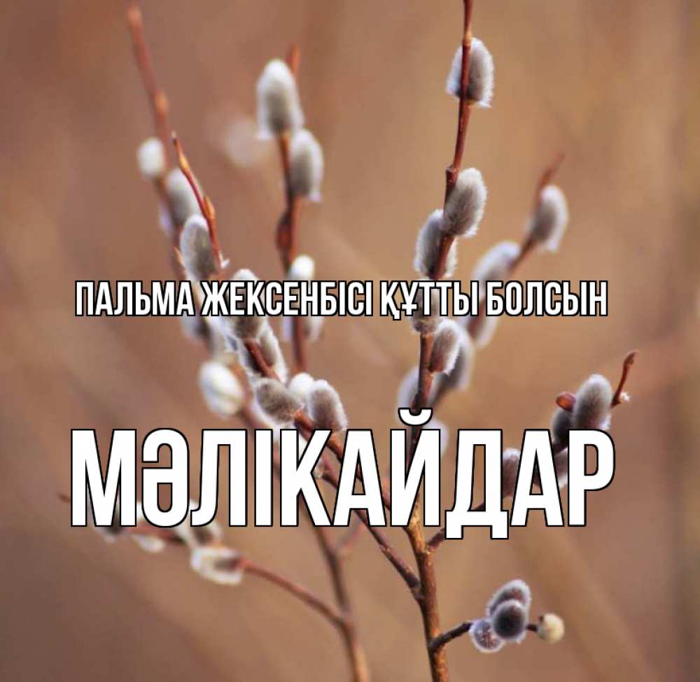 Күн сайын ашық хат с именем, МӘЛІКАЙДАР Пальма жексенбісі құтты болсын верба Онлайн тегін жүктеп алу тілектері бар керемет карта 