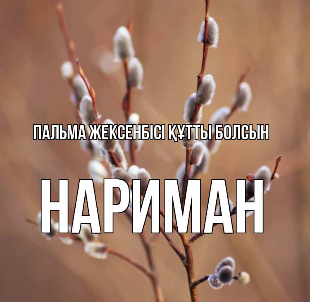 Күн сайын ашық хат с именем, НАРИМАН Пальма жексенбісі құтты болсын верба Онлайн тегін жүктеп алу тілектері бар керемет карта 