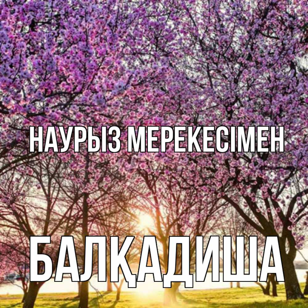 Күн сайын ашық хат с именем, БАЛҚАДИША Наурыз мерекесімен праздник весны наурыз Онлайн тегін жүктеп алу тілектері бар керемет карта 