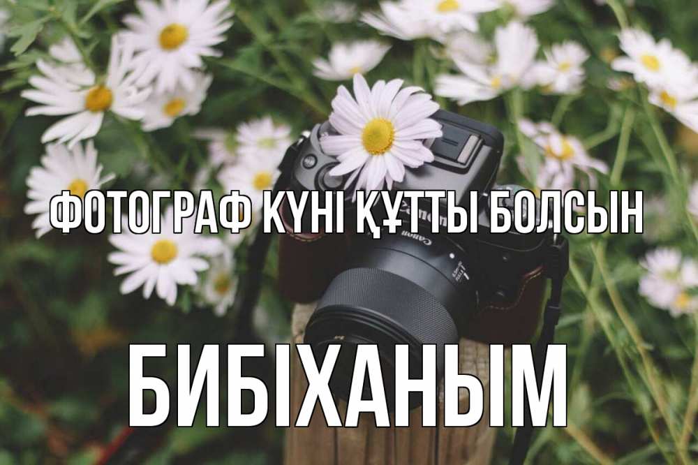 Күн сайын ашық хат с именем, БИБІХАНЫМ Фотограф күні құтты болсын с днем фотографа Онлайн тегін жүктеп алу тілектері бар керемет карта 