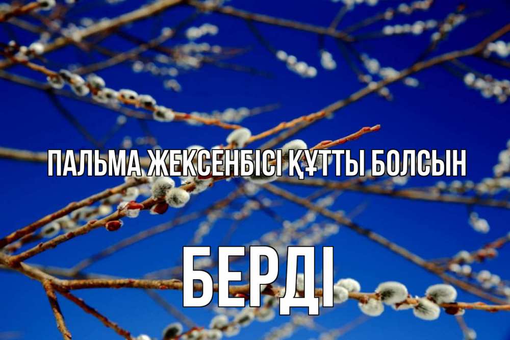 Күн сайын ашық хат с именем, Берді Пальма жексенбісі құтты болсын верба Онлайн тегін жүктеп алу тілектері бар керемет карта 