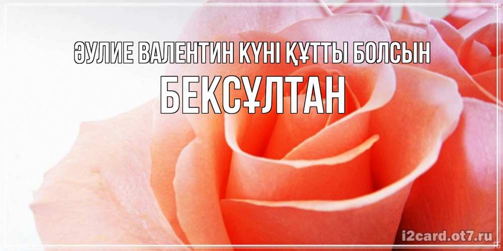Күн сайын ашық хат с именем, Бексұлтан Әулие Валентин күні құтты болсын открытка на день Святого Валентина с розовой розой Онлайн тегін жүктеп алу тілектері бар керемет карта 