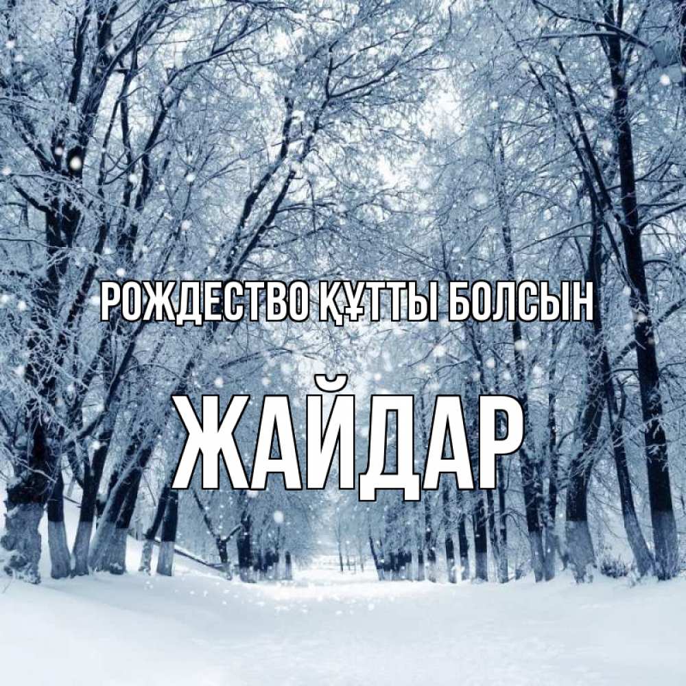 Күн сайын ашық хат с именем, Жайдар Рождество құтты болсын снег, лес, парк Онлайн тегін жүктеп алу тілектері бар керемет карта 