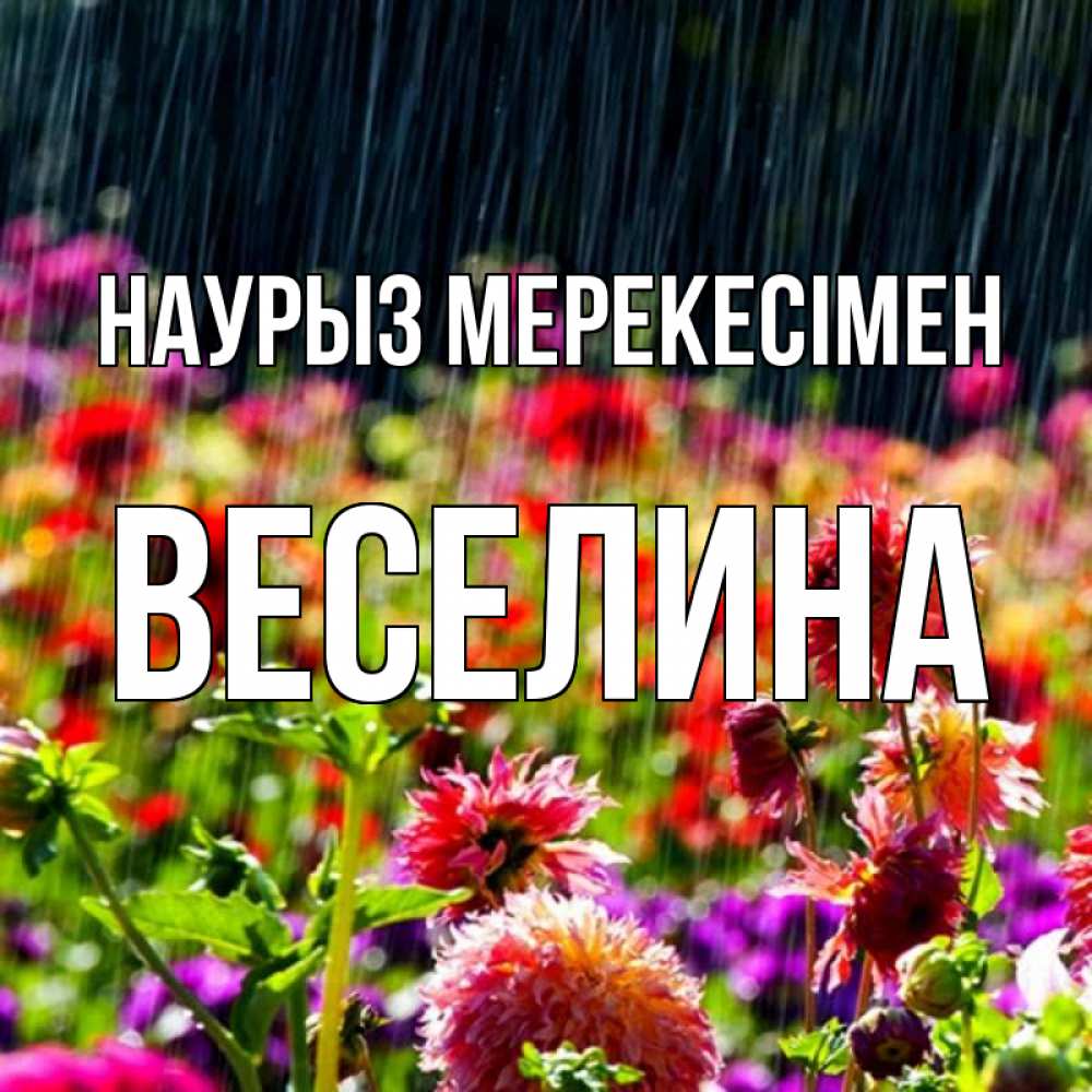 Күн сайын ашық хат с именем, Веселина Наурыз мерекесімен цветы под дождиком к международному женскому дню Онлайн тегін жүктеп алу тілектері бар керемет карта 