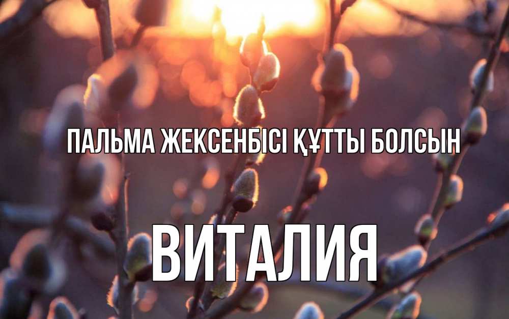 Күн сайын ашық хат с именем, Виталия Пальма жексенбісі құтты болсын верба Онлайн тегін жүктеп алу тілектері бар керемет карта 