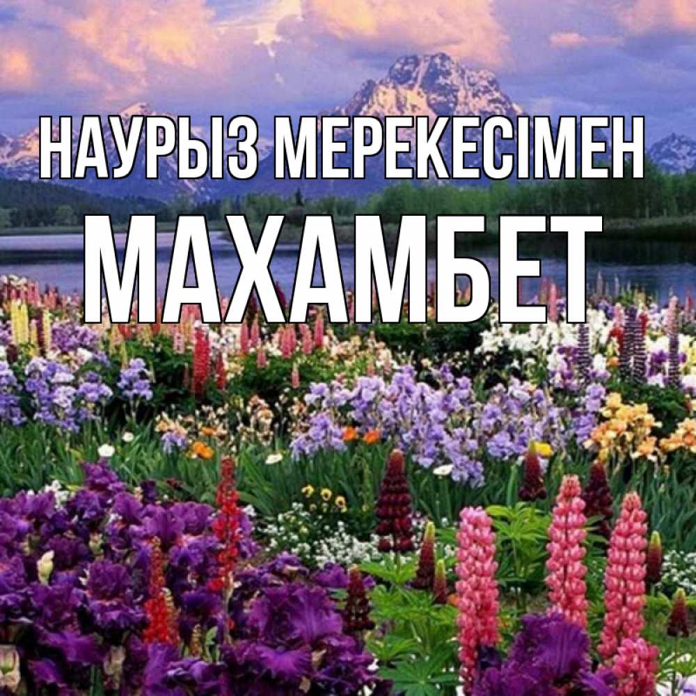 Күн сайын ашық хат с именем, МАХАМБЕТ Наурыз мерекесімен праздник весны наурыз Онлайн тегін жүктеп алу тілектері бар керемет карта 