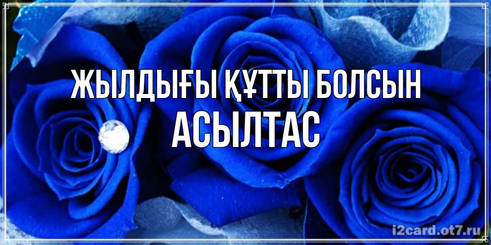 Күн сайын ашық хат с именем, АСЫЛТАС Жылдығы құтты болсын синие розы в росе Онлайн тегін жүктеп алу тілектері бар керемет карта 