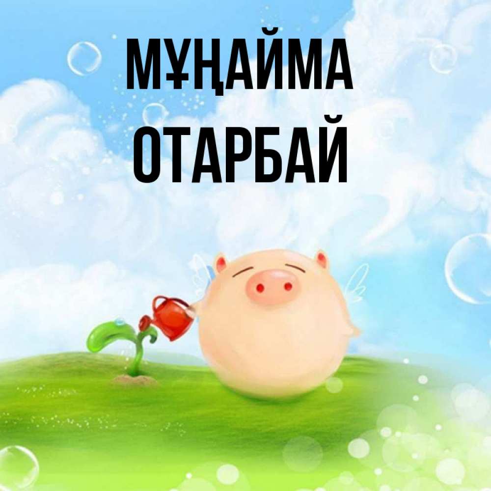 Күн сайын ашық хат с именем, ОТАРБАЙ Мұңайма поливает цветок порося Онлайн тегін жүктеп алу тілектері бар керемет карта 