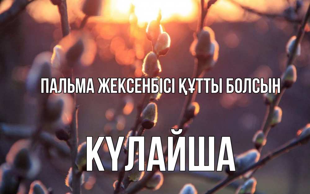 Күн сайын ашық хат с именем, КҮЛАЙША Пальма жексенбісі құтты болсын верба Онлайн тегін жүктеп алу тілектері бар керемет карта 