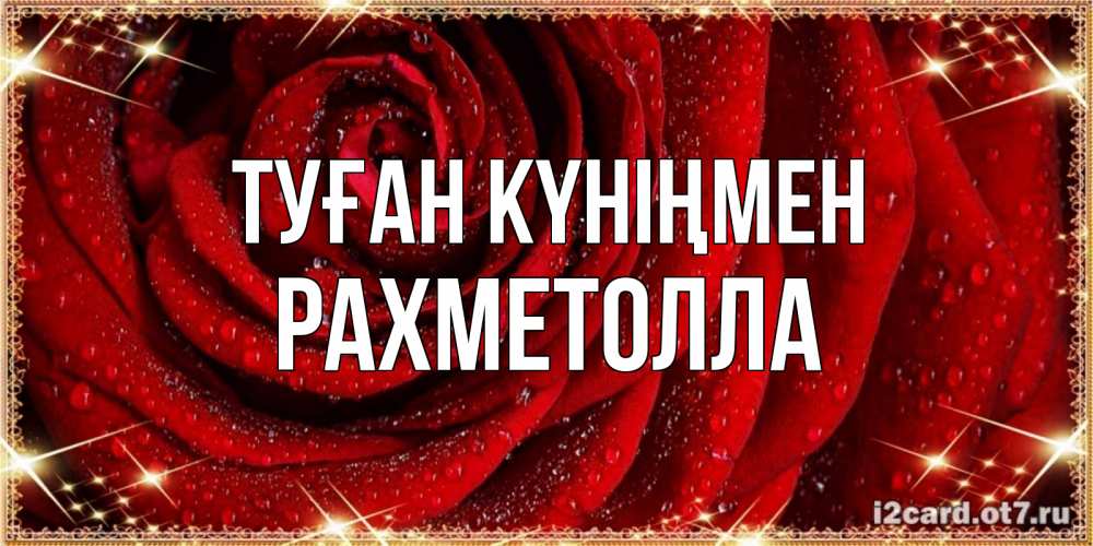 Күн сайын ашық хат с именем, РАХМЕТОЛЛА Туған күніңмен роса на розе блестящая в лучах солнца Онлайн тегін жүктеп алу тілектері бар керемет карта 