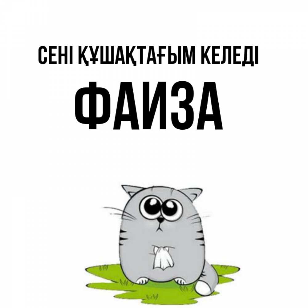 Күн сайын ашық хат с именем, Фаиза сені құшақтағым келеді котик теребит платочек сидя на травке Онлайн тегін жүктеп алу тілектері бар керемет карта 
