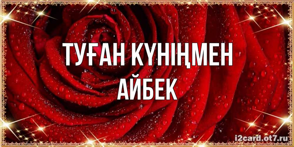 Күн сайын ашық хат с именем, Айбек Туған күніңмен роса на розе блестящая в лучах солнца Онлайн тегін жүктеп алу тілектері бар керемет карта 