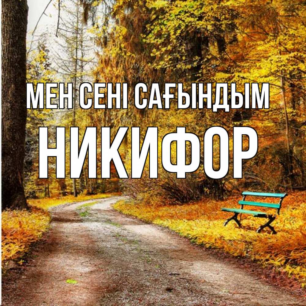 Күн сайын ашық хат с именем, Никифор Мен сені сағындым зеленая лавочка и осенний лес Онлайн тегін жүктеп алу тілектері бар керемет карта 