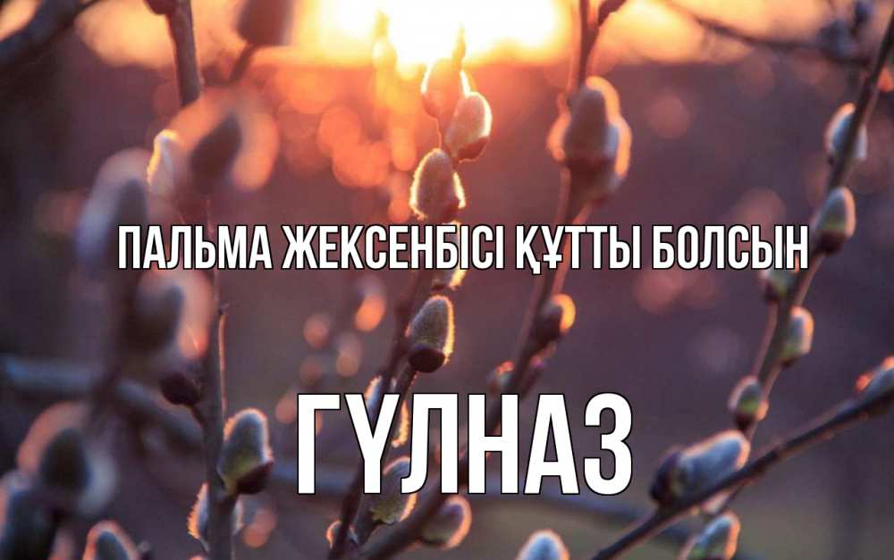 Күн сайын ашық хат с именем, ГҮЛНАЗ Пальма жексенбісі құтты болсын верба Онлайн тегін жүктеп алу тілектері бар керемет карта 