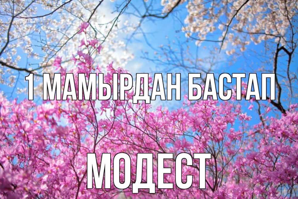 Күн сайын ашық хат с именем, Модест 1 мамырдан бастап С 1 мая Онлайн тегін жүктеп алу тілектері бар керемет карта 
