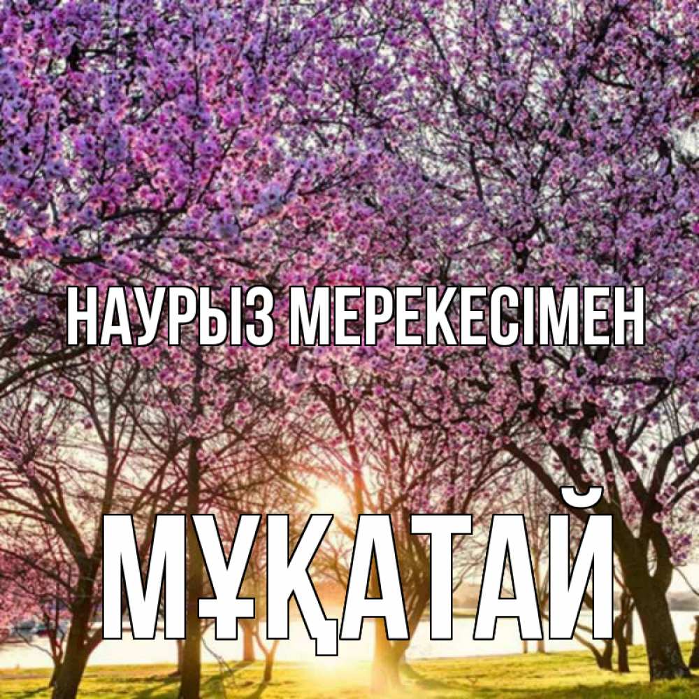 Күн сайын ашық хат с именем, Мұқатай Наурыз мерекесімен праздник весны наурыз Онлайн тегін жүктеп алу тілектері бар керемет карта 