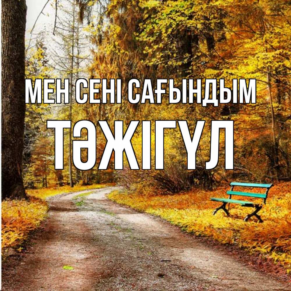Күн сайын ашық хат с именем, ТӘЖІГҮЛ Мен сені сағындым зеленая лавочка и осенний лес Онлайн тегін жүктеп алу тілектері бар керемет карта 