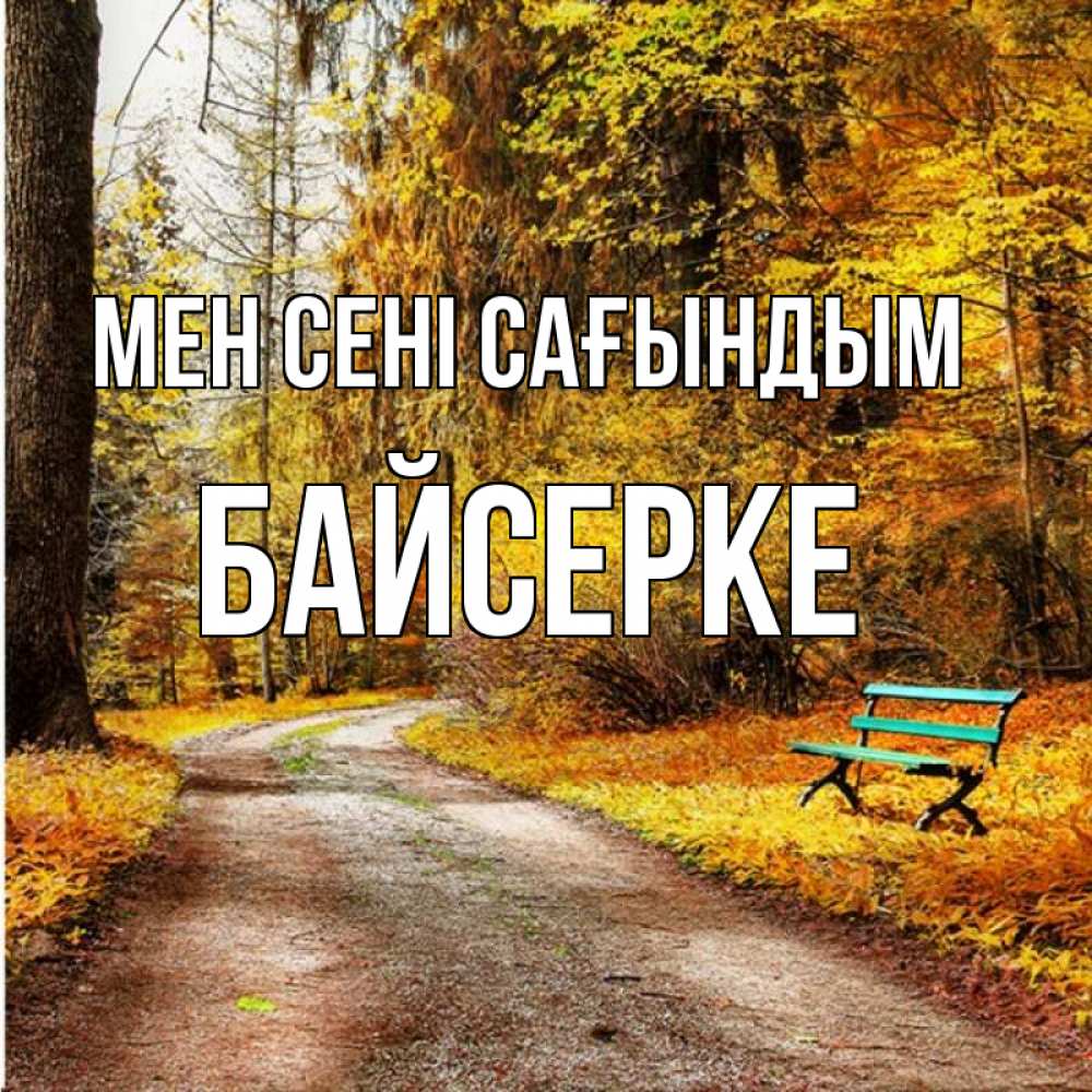 Күн сайын ашық хат с именем, Байсерке Мен сені сағындым зеленая лавочка и осенний лес Онлайн тегін жүктеп алу тілектері бар керемет карта 