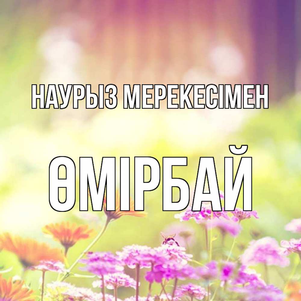 Күн сайын ашық хат с именем, ӨМІРБАЙ Наурыз мерекесімен цветы весна Онлайн тегін жүктеп алу тілектері бар керемет карта 