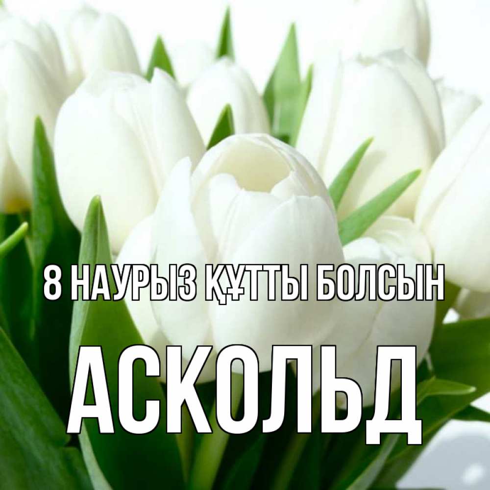 Күн сайын ашық хат с именем, Аскольд 8 наурыз құтты болсын цветы Онлайн тегін жүктеп алу тілектері бар керемет карта 