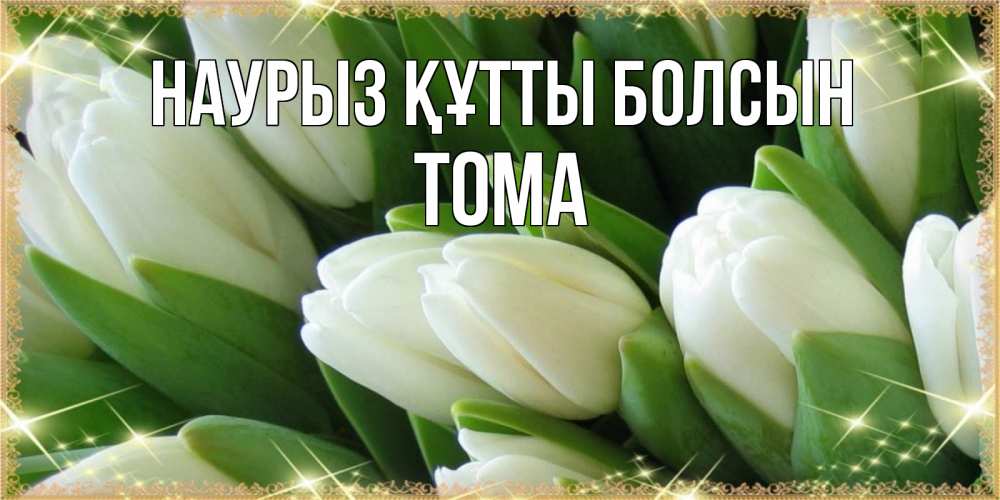 Күн сайын ашық хат с именем, Тома Наурыз құтты болсын поздравляем с наурызом Онлайн тегін жүктеп алу тілектері бар керемет карта 