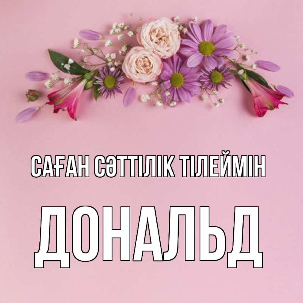 Күн сайын ашық хат с именем, Дональд Саған сәттілік тілеймін розовый фон Онлайн тегін жүктеп алу тілектері бар керемет карта 