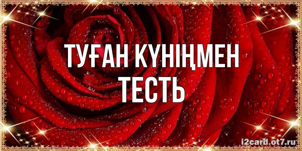Күн сайын ашық хат с именем, Тесть Туған күніңмен роса на розе блестящая в лучах солнца Онлайн тегін жүктеп алу тілектері бар керемет карта 