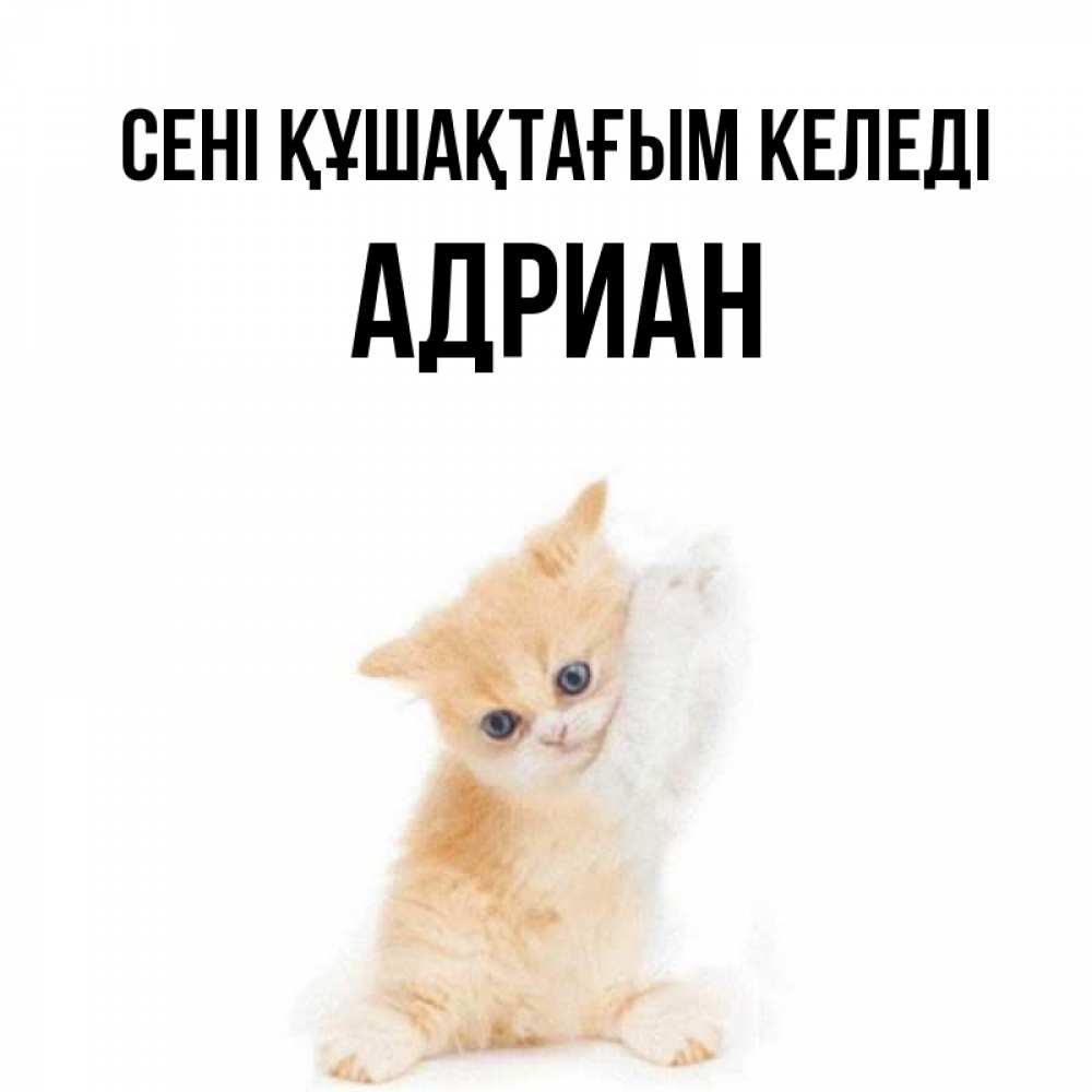 Күн сайын ашық хат с именем, Адриан сені құшақтағым келеді я хочу очень скорее обнимаешек Онлайн тегін жүктеп алу тілектері бар керемет карта 