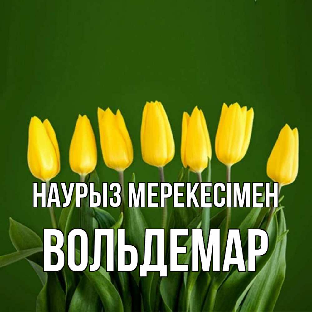 Күн сайын ашық хат с именем, Вольдемар Наурыз мерекесімен желтого цвета 3 Онлайн тегін жүктеп алу тілектері бар керемет карта 