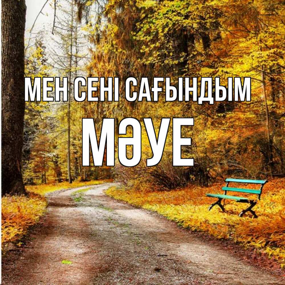 Күн сайын ашық хат с именем, МӘУЕ Мен сені сағындым зеленая лавочка и осенний лес Онлайн тегін жүктеп алу тілектері бар керемет карта 