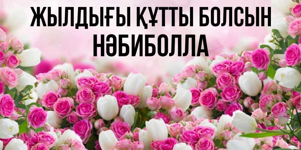 Күн сайын ашық хат с именем, НӘБИБОЛЛА Жылдығы құтты болсын открытка с разными розами Онлайн тегін жүктеп алу тілектері бар керемет карта 