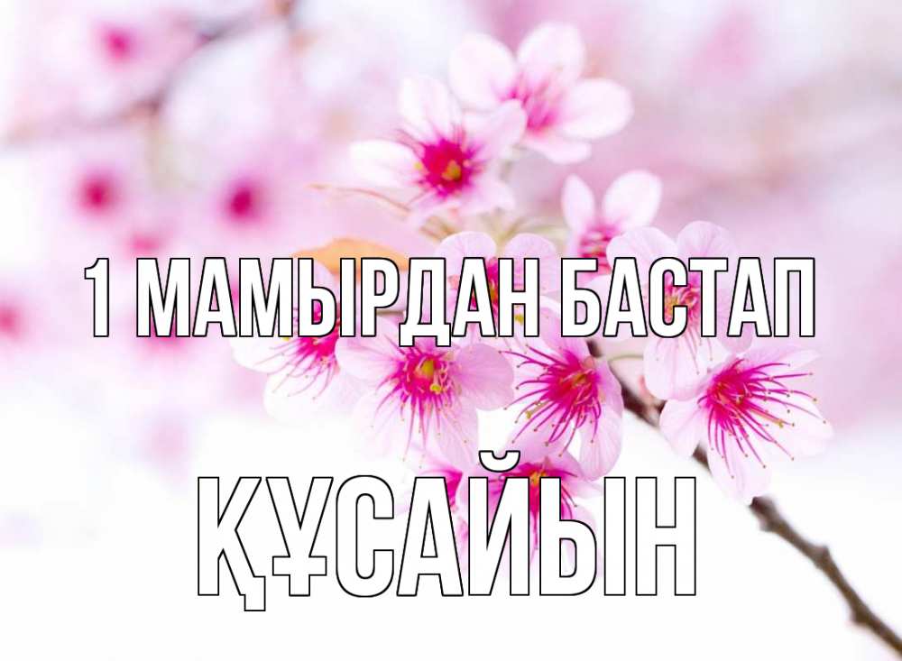 Күн сайын ашық хат с именем, ҚҰСАЙЫН 1 мамырдан бастап С 1 мая 2 Онлайн тегін жүктеп алу тілектері бар керемет карта 