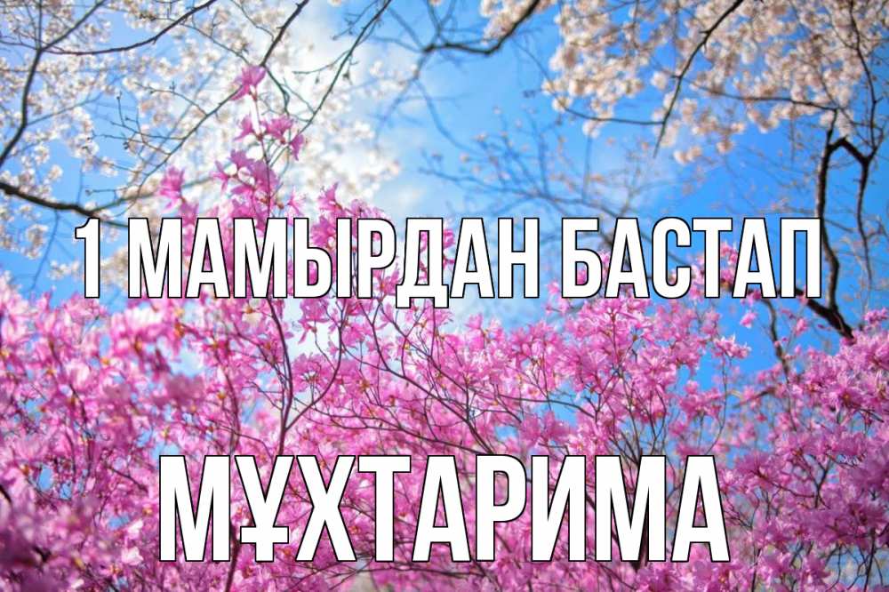 Күн сайын ашық хат с именем, МҰХТАРИМА 1 мамырдан бастап С 1 мая Онлайн тегін жүктеп алу тілектері бар керемет карта 