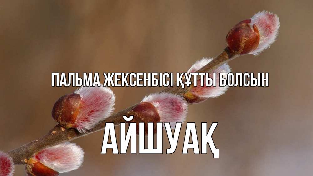 Күн сайын ашық хат с именем, Айшуақ Пальма жексенбісі құтты болсын верба Онлайн тегін жүктеп алу тілектері бар керемет карта 