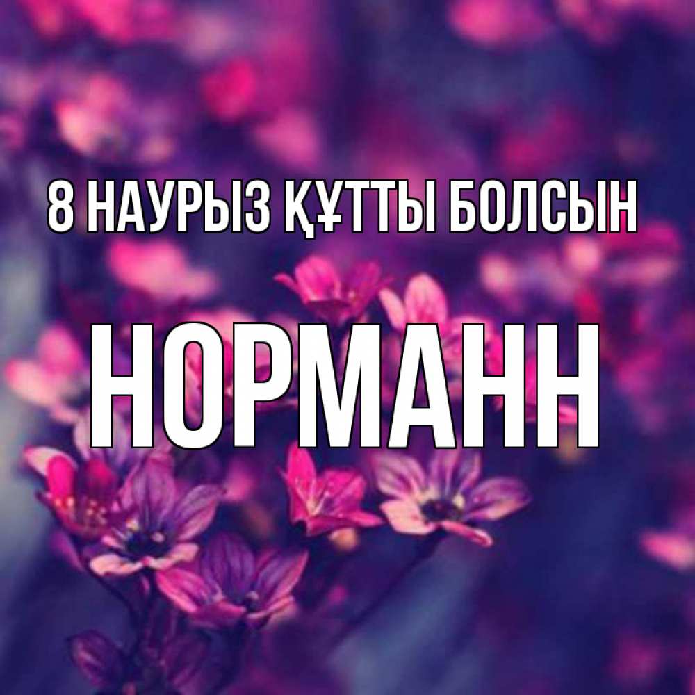 Күн сайын ашық хат с именем, Норманн 8 наурыз құтты болсын небольшие цветы 1 Онлайн тегін жүктеп алу тілектері бар керемет карта 